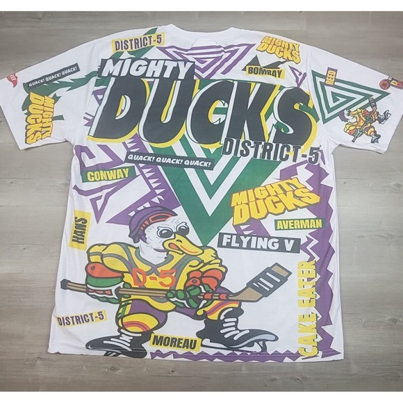 Mighty Ducks Tshirt All Over Print Throwback Hockey Disney Movie 2XL - Picture 6 of 9